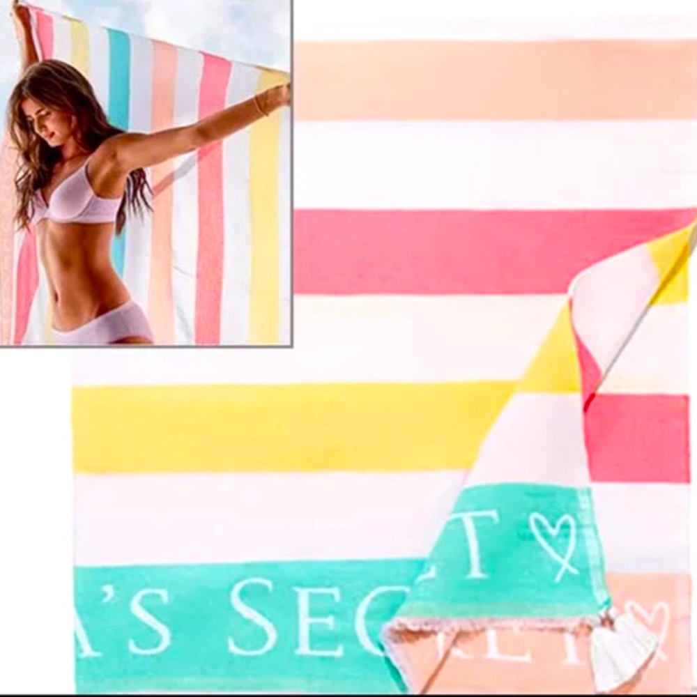 NWOT Victoria’s Secret Stripe Blanket/ Throw